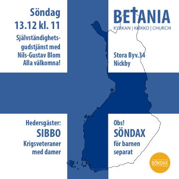 Gudstjänst med Nils-Gustav Blom och Sibbo krigsveteraner @ Betania | Sibbo | Nyland | Finland
